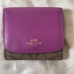 Purple and khaki Coach wallet